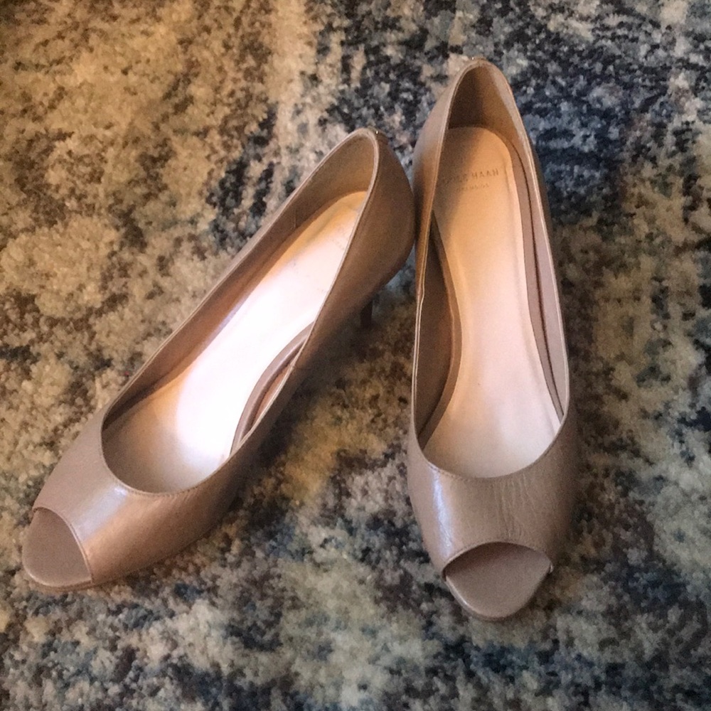 Cole Haan peep toe heels